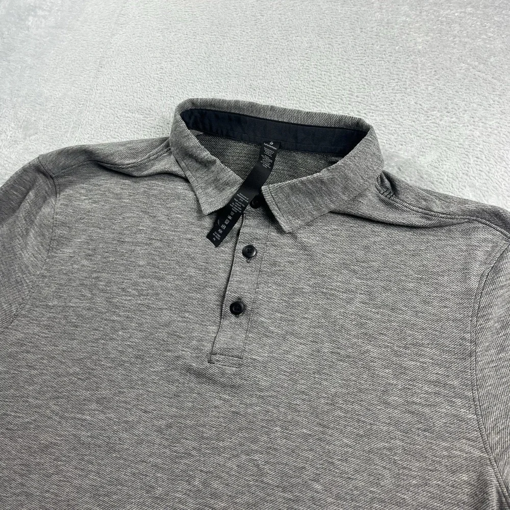 Lululemon Evolution Polo Golf‎ Shirt Mens Large Gray Performance Short Sleeve